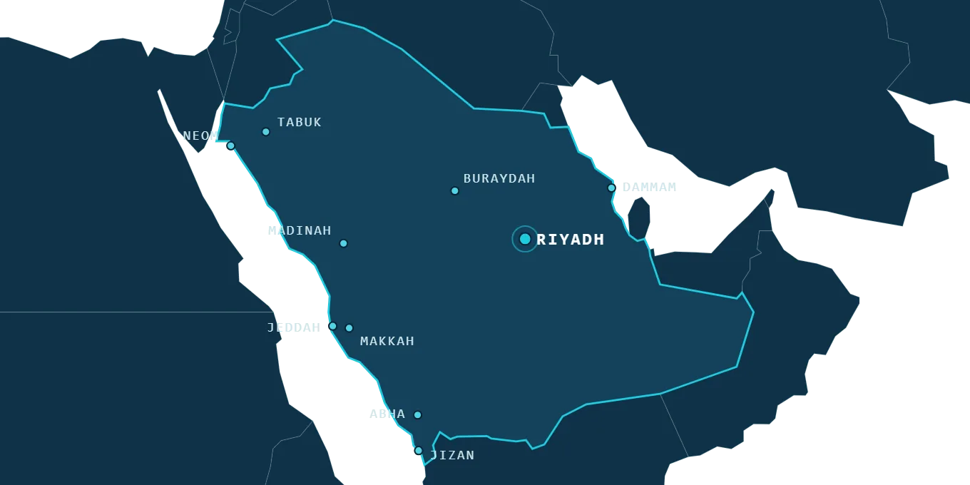 Map of the group's geographic coverage
