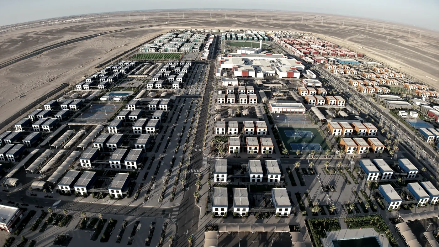 Aerial view of NEOM Residential Community 5, delivered by Tamasuk